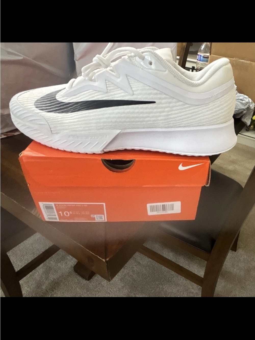 Nike Kids White Sneakers with Black Swoosh